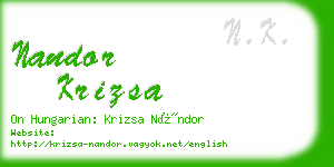 nandor krizsa business card